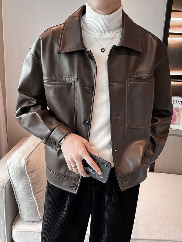 pu皮衣男款